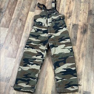 Walls Kids Camouflage insulated hunting / winter bib Overalls sz XL